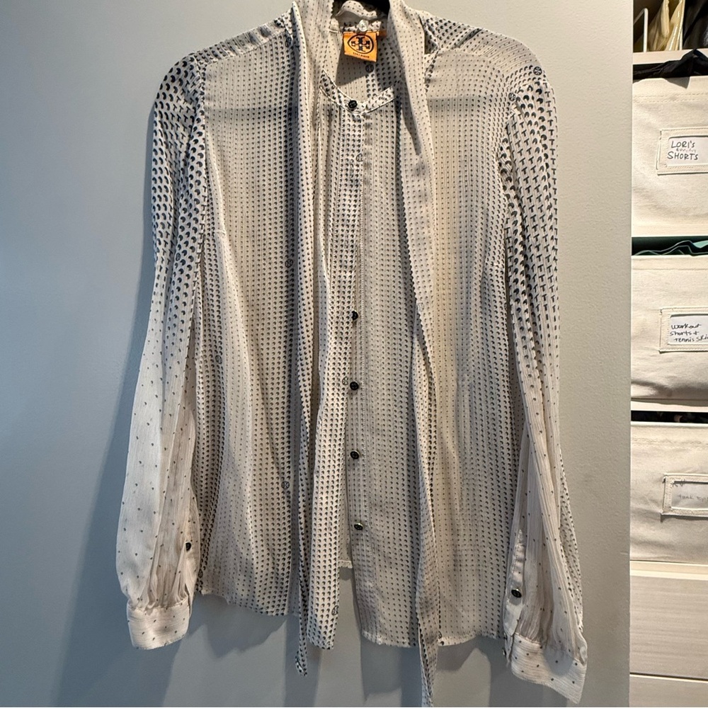 Tory Burch Black and White Polka Dot blouse